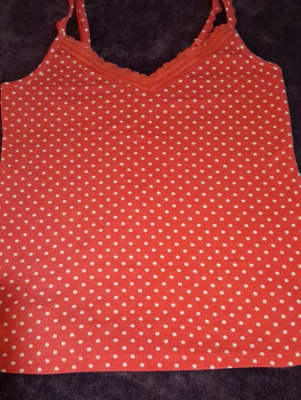 Old Navy Red Polka Dot Lace-Trim Camisole